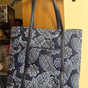 Vera Bradley Navy and Light Blue Paisley Tote